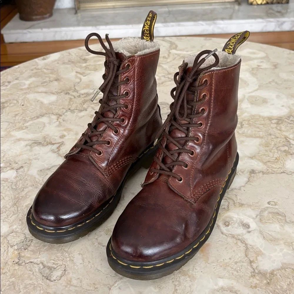 Dr. Martens 1460 Serena Faux Fur Lined Ankle Boots - Picture 3 of 12